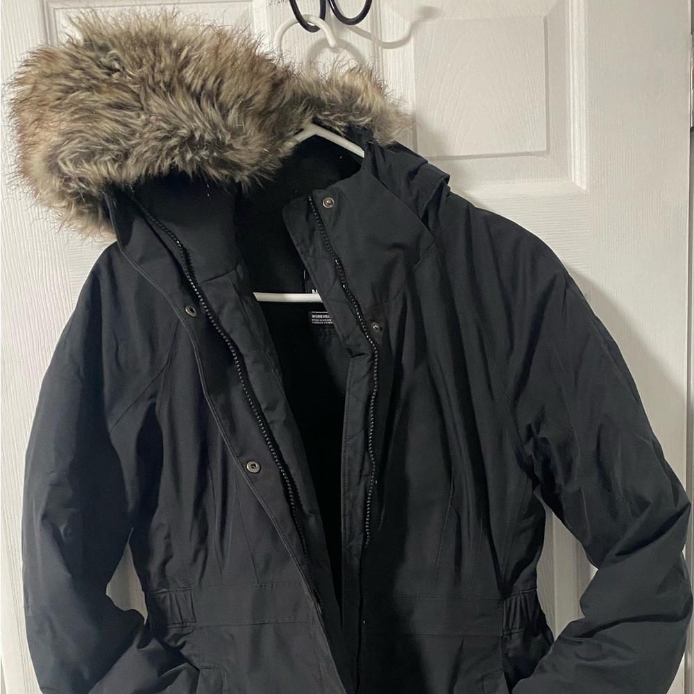 The North Face parka size large Black/dark grey very good condition